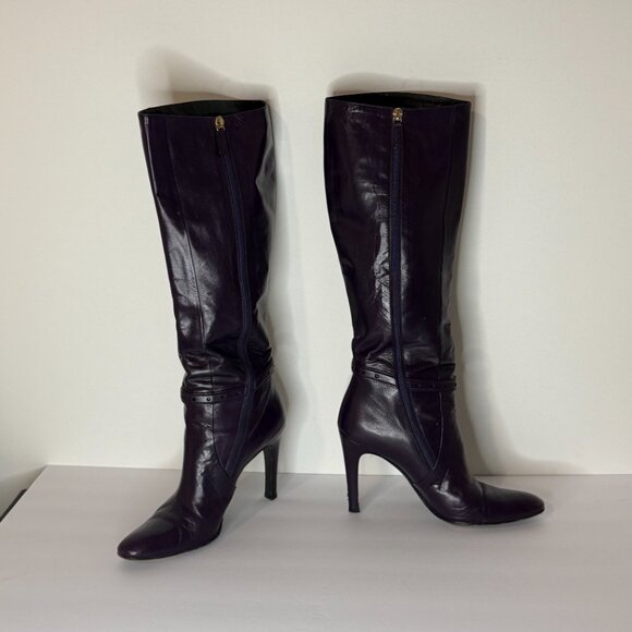 Gucci Luscious Purple Leather Boots Size 7.5 B - Picture 7 of 15